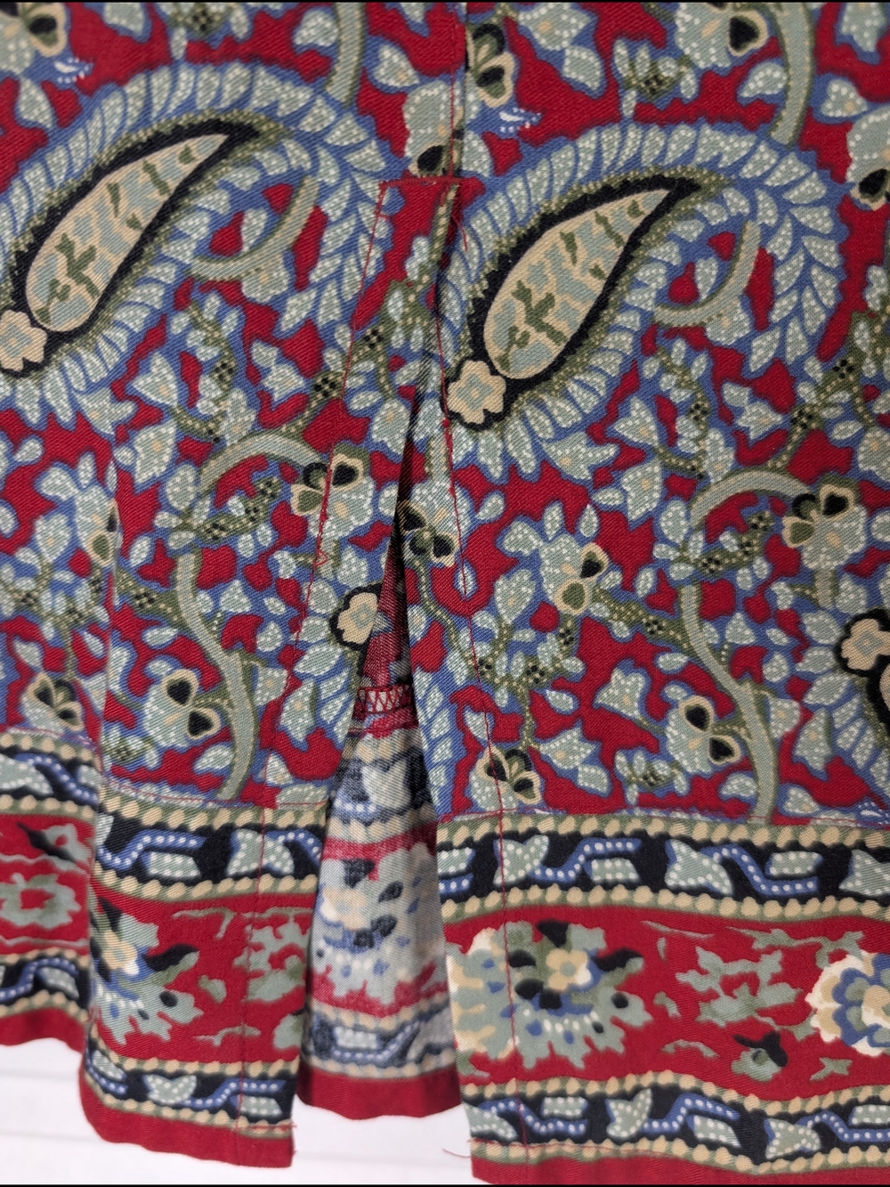 Crazy Horse Liz Claiborne Paisley Knee Length Skirt Boho 90s Vintage Size 12 - Picture 8 of 9